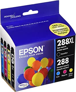 Photo 1 of Epson T288XL-BCS Black High Capacity and Color Standard Capacity Ink Cartridges, C/M/Y/K 4-Pack