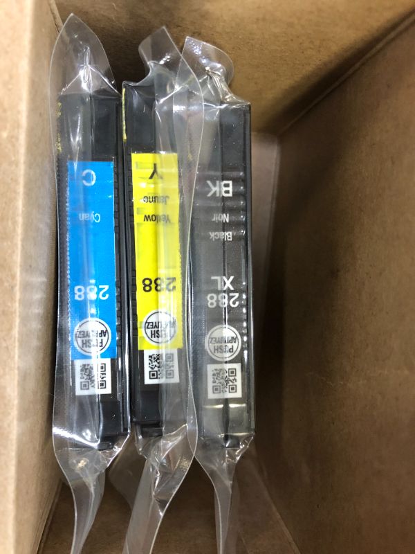 Photo 1 of Epson T288XL-BCS Black High Capacity and Color Standard Capacity Ink Cartridges, C/M/Y/K 4-Pack (MISSING MAGENTA COLOR)