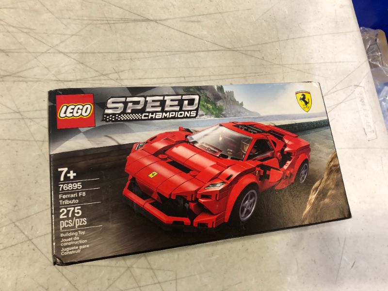 Photo 3 of LEGO Speed Champions 76895 Ferrari F8 Tributo Toy Cars for Kids, Building Kit Featuring Minifigure (275 Pieces)