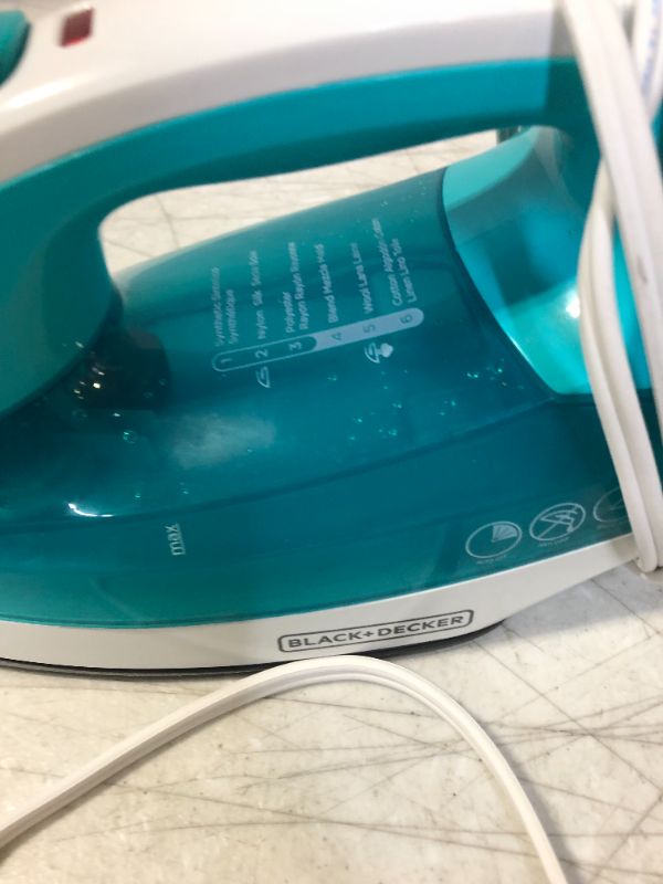 Photo 3 of BLACK+DECKER IR1010 Light 'N Easy Compact Steam Iron, Teal