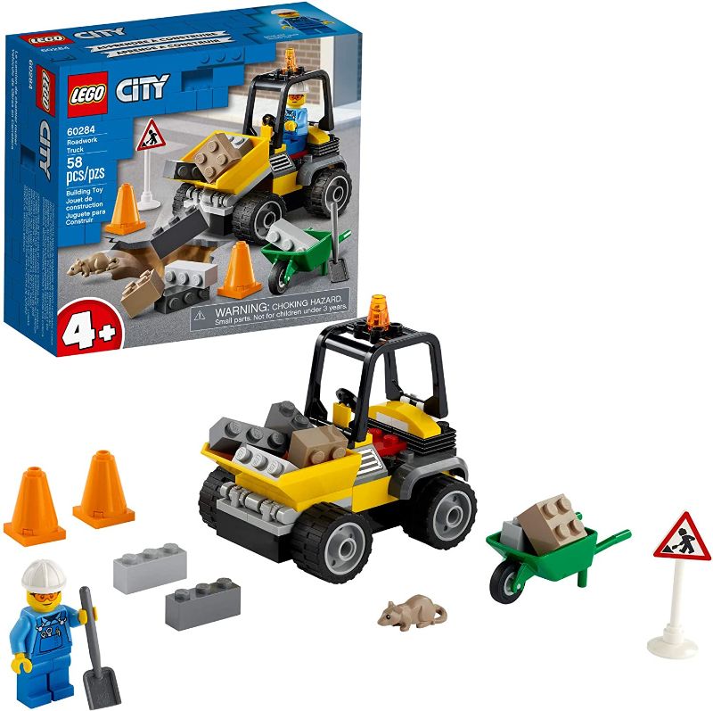 Photo 1 of LEGO City Roadwork Truck 60284 Toy Building Kit; Cool Roadworks Construction Set for Kids, New 2021 (58 Pieces)
