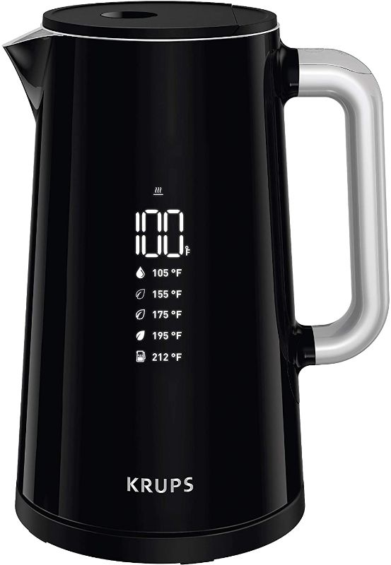 Photo 1 of KRUPS BW801852 Smart Temp Digital Kettle Full Stainless Interior and Safety Off, 1.7-Liter, Black
