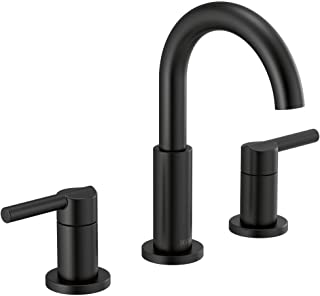 Photo 1 of Delta Faucet Nicoli Widespread Bathroom Faucet 3 Hole, Matte Black Bathroom Faucet