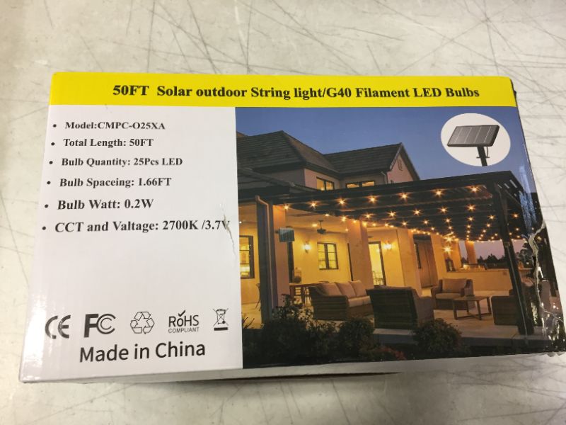 Photo 1 of 50 FT OUTDOOR SOLAR STRING LIGHT 