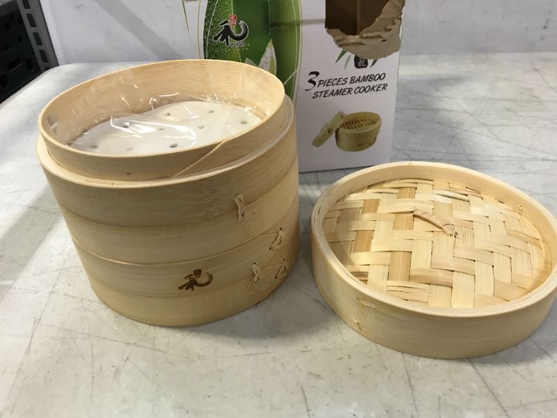 Photo 1 of 3 PIECE BAMBOO STEAMER 