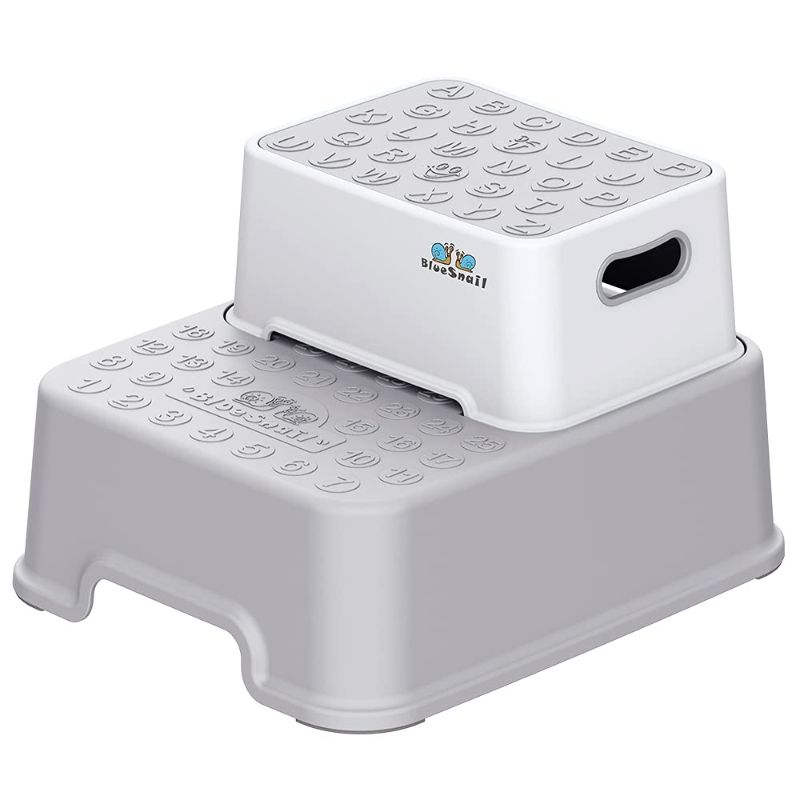 Photo 1 of 
BlueSnail Double up Step Stool for Kids, Anti-Slip Sturdy Toddler Two Step Stool for Bathroom, Kitchen and Toilet Potty Training