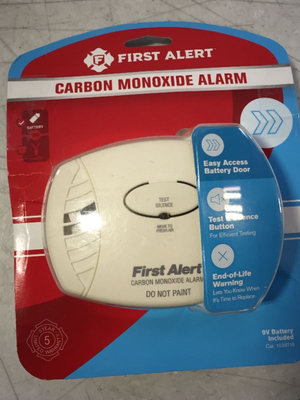 Photo 2 of 
FIRST ALERT CO400-3 Carbon Monoxide Detector, Battery Operated, White