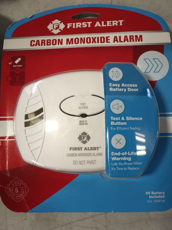 Photo 2 of 
FIRST ALERT CO400-3 Carbon Monoxide Detector, Battery Operated, White