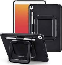 Photo 1 of LovRug iPad 10.2 Inch iPad 9th/8th/7th Generation Case 2021/2020/2019 with Pencil Holder [360 Degree Rotating Multi-Functional Grip Stand][Shock Proof] Hard Back Protective Cover Cases (Black)