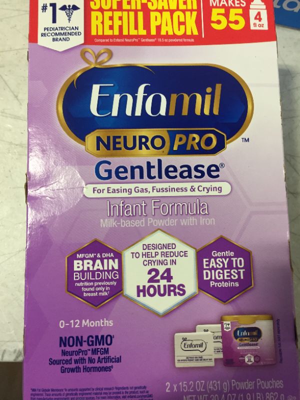 Photo 2 of Enfamil NeuroPro Gentlease Baby Formula, Brain and Immune Support with DHA, Clinically Proven to Reduce Fussiness, Crying, Gas and Spit-up in 24 Hours, Non-GMO, Powder Refill Box, 30.4 Oz
30.4 Ounce (Pack of 1)
