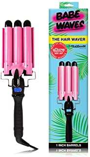 Photo 1 of Trademark Beauty Babe Waves 3 Barrel Curling Iron Hair Waver, 1 Inch Quick Heat, Adjustable Temperature Hair Curler, Perfect Beach Waver, Hair Styling Tools, 25mm Standard Ceramic Wand, Pink