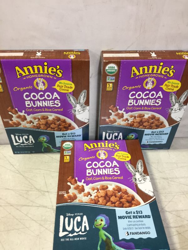 Photo 2 of Annie's Organic Cocoa Bunnies Breakfast Cereal, 10 oz
10 Ounce (Pack of 3) EXP JAN 2022