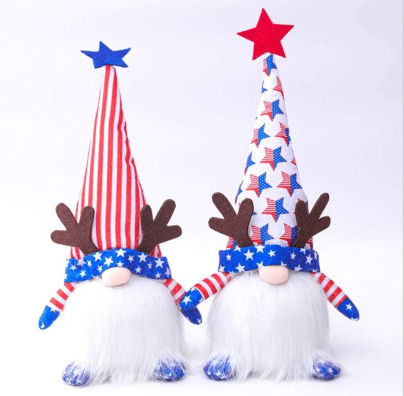 Photo 1 of 2pcs 2021 American Independence Day Gnome Collection Gift Decor ,American Patriotic Gnome Decoration,Independence Day/Flag Day /Memorial Day Dolls