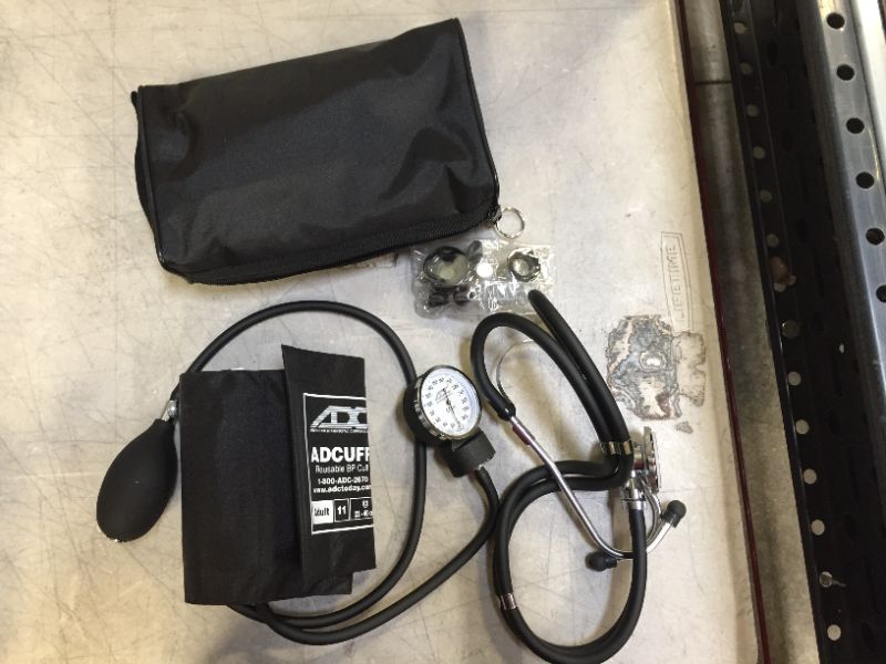 Photo 2 of ADC - AD76864111-BK-OS Pro's Combo II SR Adult Pocket Aneroid/Scope Kit with Prosphyg 768 Blood Pressure Sphygmomanometer and Adscope Sprague 641 Stethoscope with Nylon Carrying Case, Black
