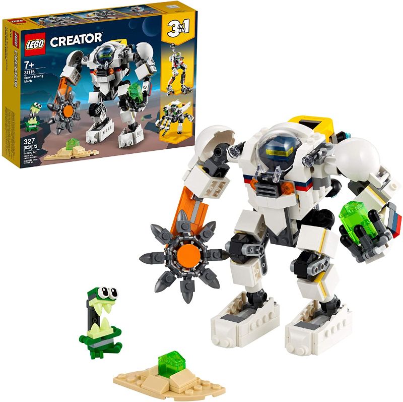 Photo 1 of LEGO Creator 3in1 Space Mining Mech 31115 Building Kit Featuring a Mech Toy, Robot Toy and Alien Figure; Makes The Best Toy for Kids Who Love Creative Fun, New 2021 (327 Pieces)
