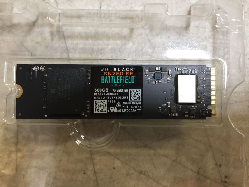 Photo 3 of WD_BLACK 500GB SN750 SE NVMe SSD with Battlefield 2042 Game Code Bundle - Gen4 PCle, Internal Gaming SSD Solid State Drive, M.2 2280, Up to 3,600 MB/s - WDBB9J5000ANC-NRSN
