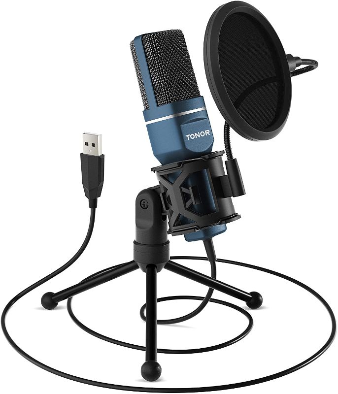 Photo 1 of USB Microphone, TONOR Computer Cardioid Condenser PC Gaming Mic with Tripod Stand & Pop Filter for Streaming, Podcasting, Vocal Recording, Compatible with Laptop Desktop Windows Computer, TC-777