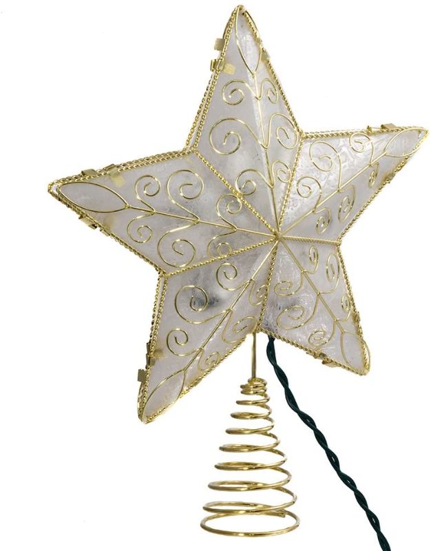 Photo 1 of Kurt Adler 10 Light 8.5-Inch Gold Reflector Star Treetop
