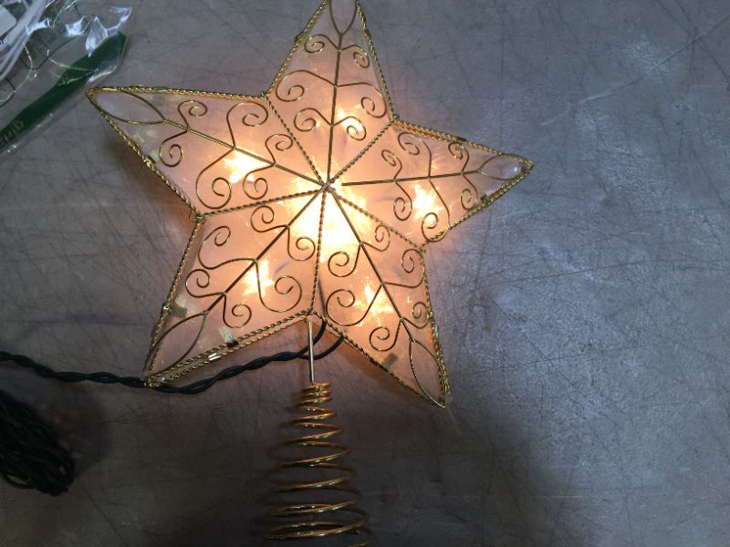 Photo 2 of Kurt Adler 10 Light 8.5-Inch Gold Reflector Star Treetop
