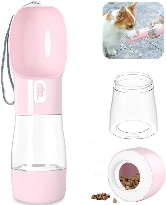 Photo 1 of Yiflin 3 in 1 Portable Dog Water Bottle with Dog Bowl and Food Container, Dog Travel Water Bottle Dispenser for Walking Hiking Drinking
