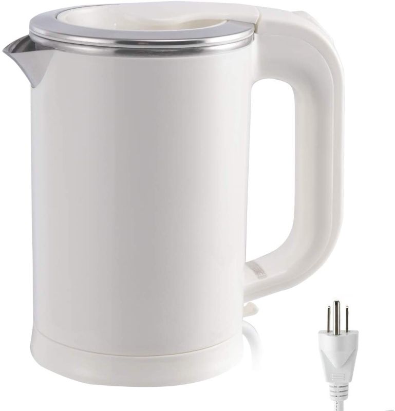 Photo 1 of 0.5 Liter Portable Electric Kettle,110V / 220V Dual Voltage, Little Travel Kettle, Small Size,Mini Kettle - Boiling Water For Coffee, Tea(White)
