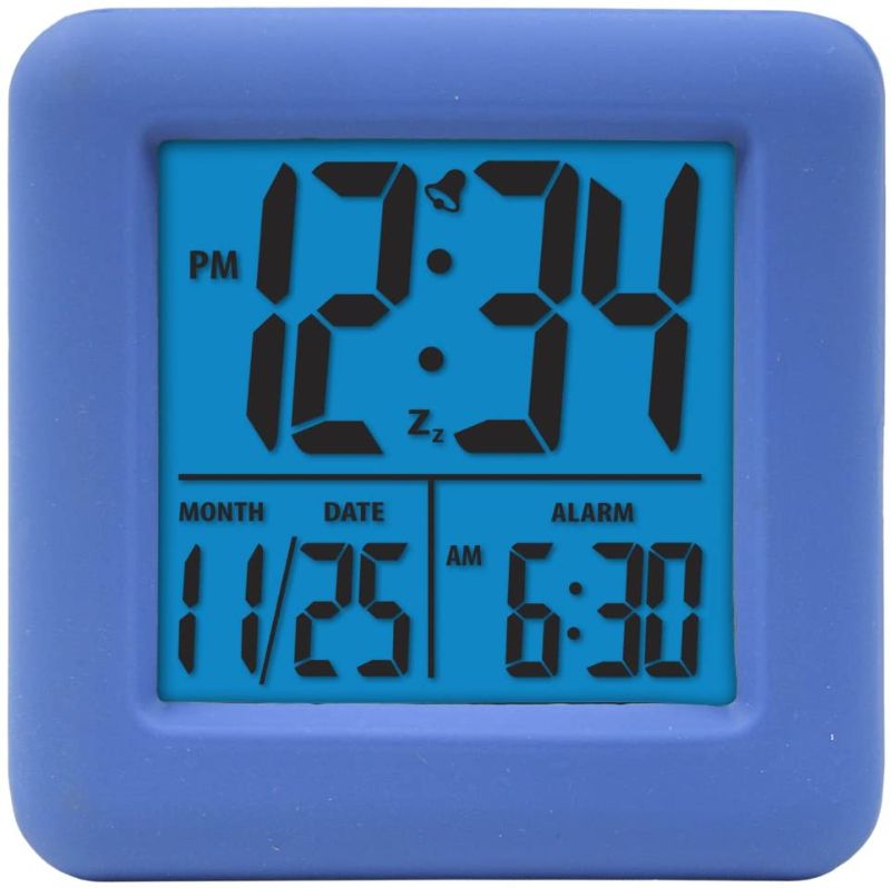 Photo 1 of Equity by La Crosse 70905 Soft Blue Cube LCD Alarm Clock 5.20in. x 4.20in. x 3.30in.
