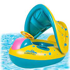 Photo 1 of Sea Baby Swim Ring Inflatable Toddler Float Swimming Pool Water Seat Canopy
