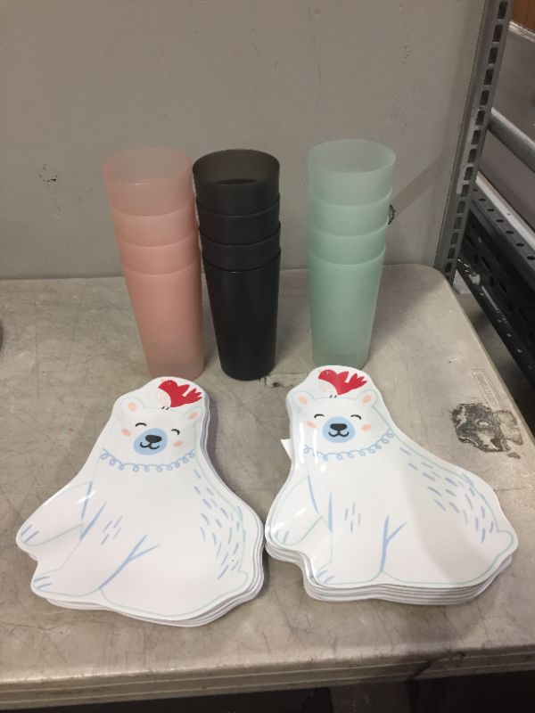 Photo 1 of 12 polar bear plates and 12 cups