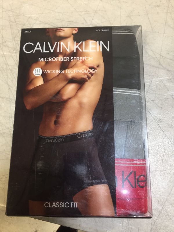 Photo 2 of Calvin Klein Men's 3-Pack Microfiber Stretch Boxer Briefs Large 
