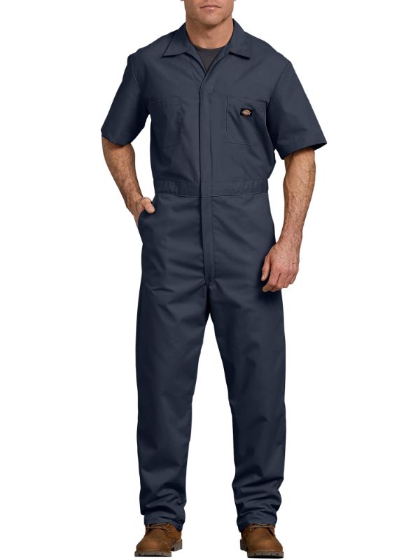 Photo 1 of Dickies Mens and Big Mens Short Sleeve Deluxe Poplin Coveralls Small Reg

