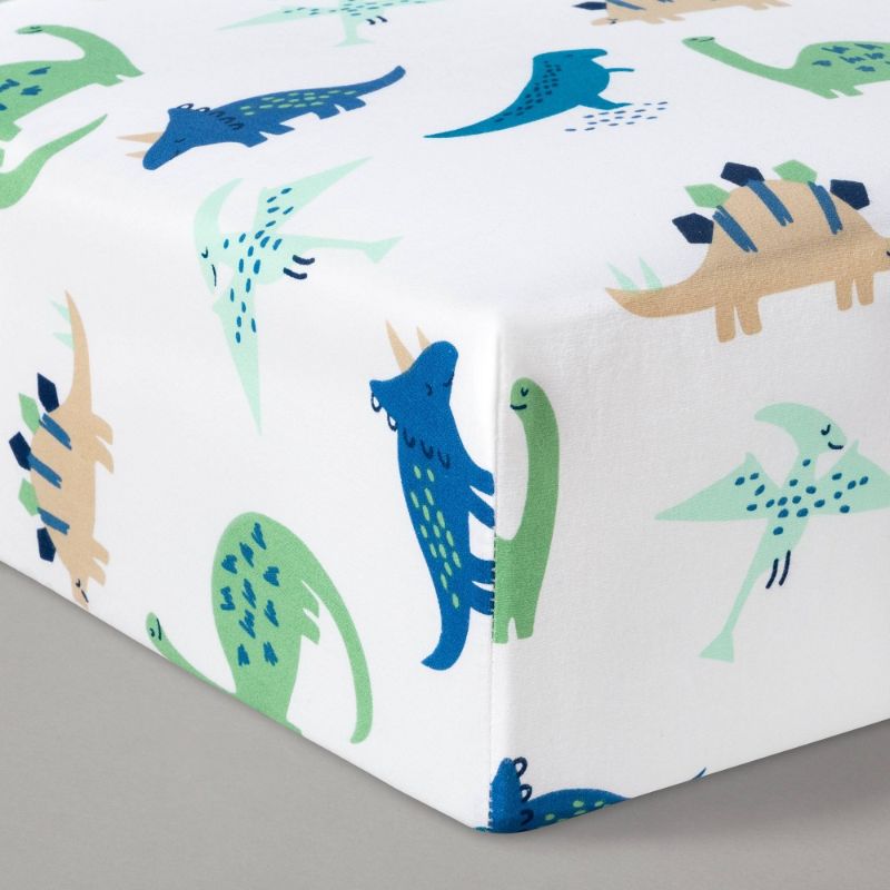 Photo 1 of Fitted Crib Sheet Dinos Cool - Cloud Island™ Blue/Green
