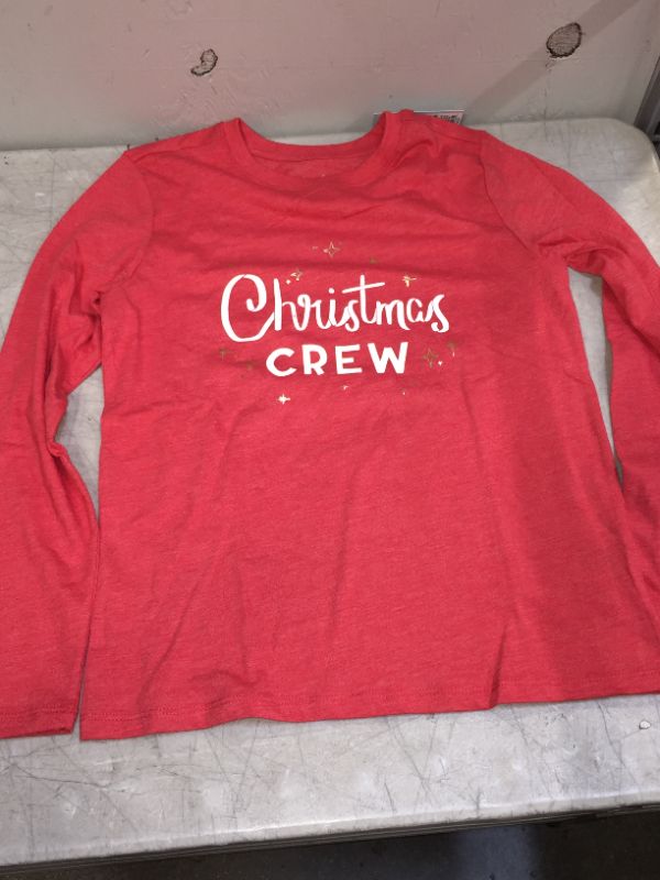 Photo 2 of Boys' 'Christmas Crew' Graphic Long Sleeve T-Shirt - Cat & Jack Bright Red M 8/10