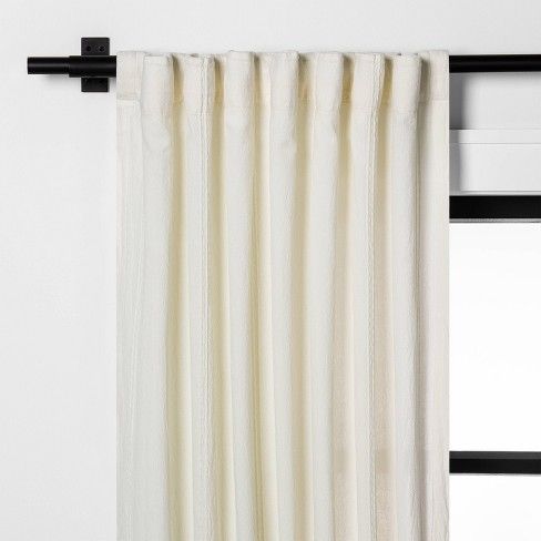 Photo 1 of 95" Tonal Texture Curtain Panel Sour Cream - Hearth & Hand with Magnolia