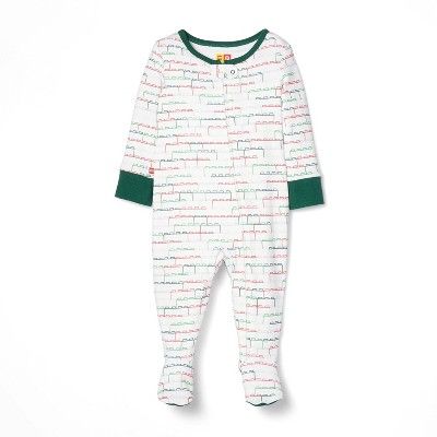 Photo 1 of Baby Stacked Brick Pattern One Piece Pajama - LEGO Collection x Target White 0-3