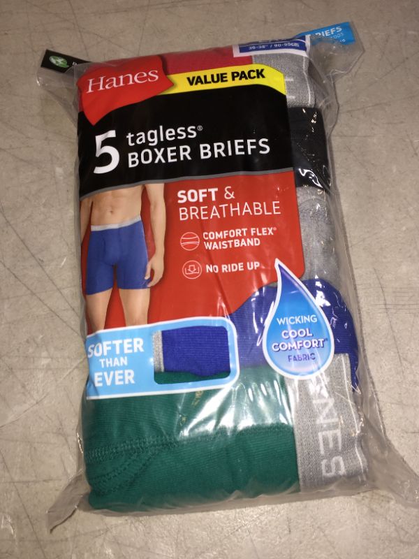 Photo 2 of Hanes Men's Comfort Flex Waistband Boxer Briefs, 4 pack L