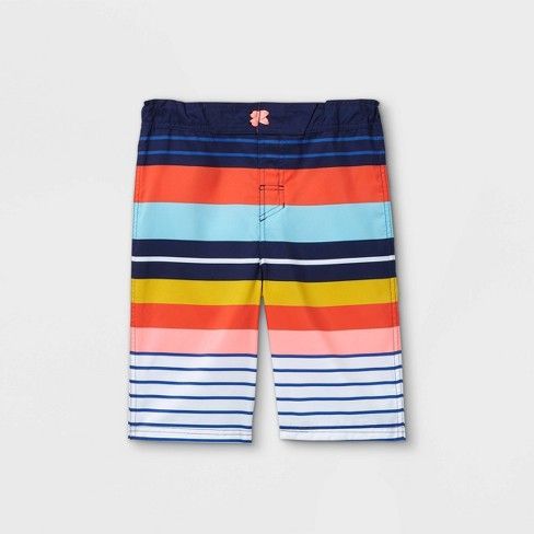 Photo 1 of Boys' Striped Swim Trunks - Cat & Jack M, Blue