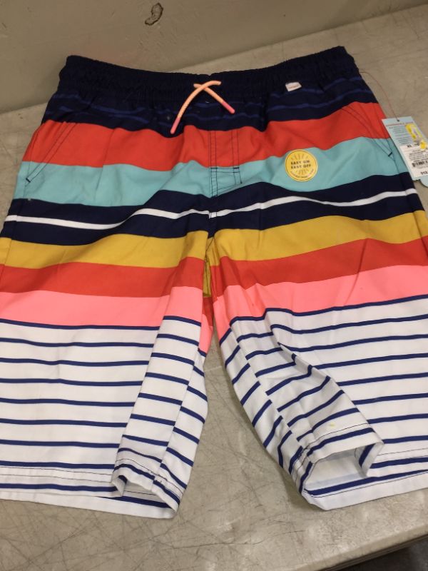 Photo 2 of Boys' Striped Swim Trunks - Cat & Jack XL, Blue