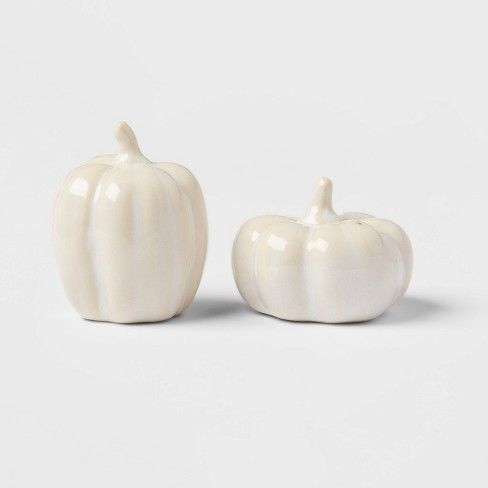 Photo 1 of 2pc Stoneware Pumpkin Salt and Pepper Shaker Set - Threshold