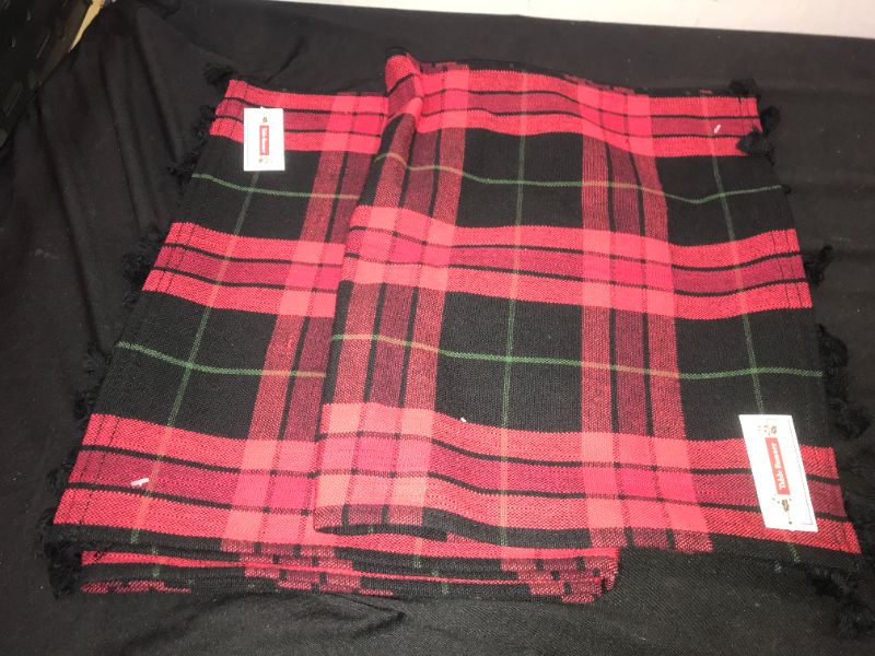 Photo 1 of 2 pack 14 x 64 table runner christmas holiday red plaid