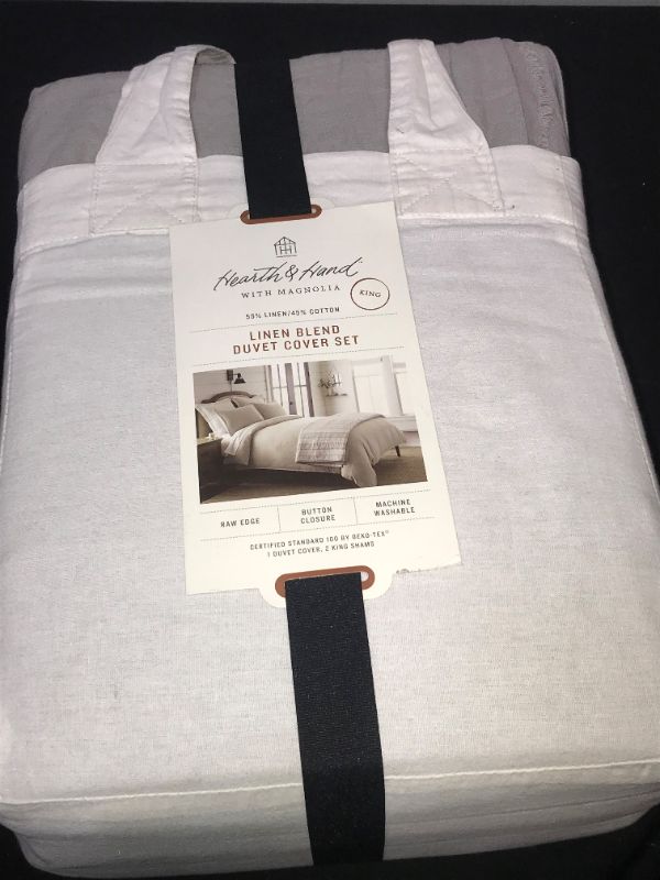 Photo 2 of Duvet Cover Set Linen King - Jet Gray - Hearth & Hand with Magnolia