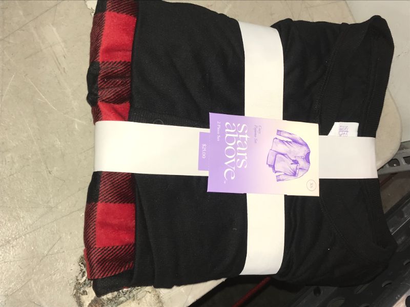 Photo 1 of Women's Henley Pajama Set - Stars Above Dark Red XS