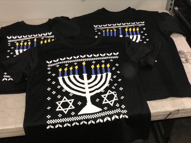 Photo 2 of 3 PACK Boys' Hannukkah Short Sleeve Graphic T-Shirt - Black XS, S, M