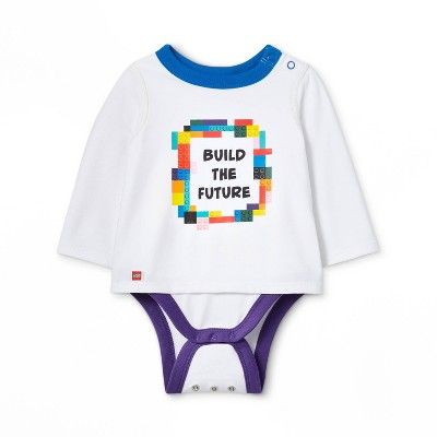 Photo 1 of Baby 'Build the Future' Graphic Bodysuit - LEGO Collection x Target White 12M