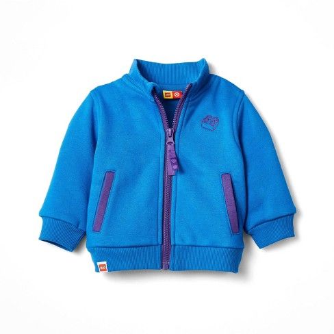 Photo 1 of Baby Brick Embroidered Track Zip-Up Sweatshirt - LEGO Collection x Target Blue 0