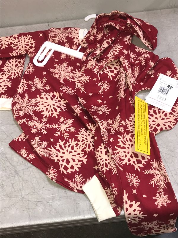 Photo 2 of Burt's Bees Baby Kids' Snowflakes Organic Cotton Snug Fit Pajama Set - Red 10