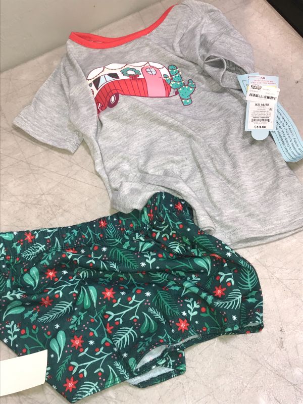 Photo 2 of Girls' 2pc Festive Camper Print Pajama Set - Cat & Jack Heather Gray XS