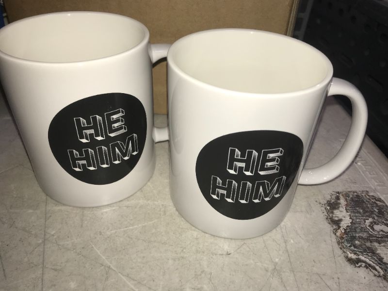 Photo 2 of 15oz Stoneware He Him Mug - Room Essentials 4 PACK