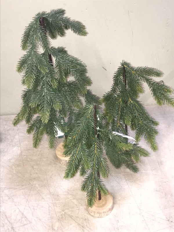 Photo 1 of 18 INCH AND 2 12 INCH FAKE DECORATIVE TREES 3 PACK