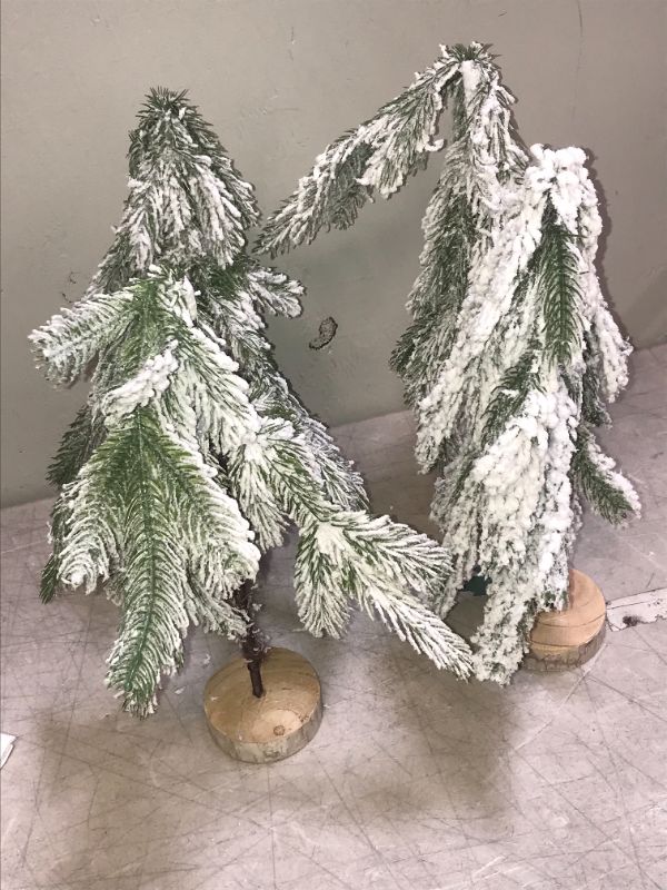 Photo 1 of 12 INCH FAKE DECORATIVE SNOW WINTER TREES CHRISTMAS HOLIDAYS 4 PACK