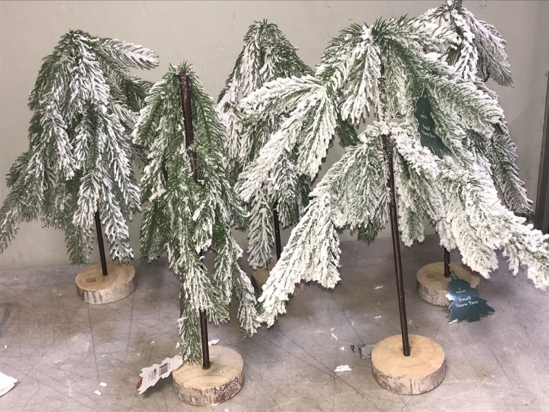 Photo 1 of 12 INCH FAKE DECORATIVE SNOW WINTER TREES CHRISTMAS HOLIDAYS 5 PACK
